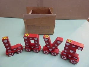 Vintage Current Inc. 'LOVE TRAIN' Holiday Red & White Candleholders circa 1987 - Picture 1 of 7