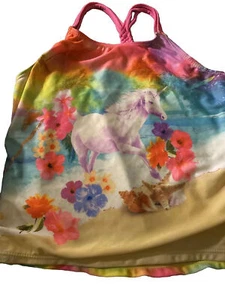 Girls Wonder Nation One Unicorn Swimsuit Top SIZE XL Plus (14/16) Used - Picture 1 of 8