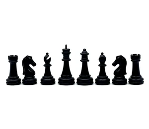 Handmade Metal Chess Pieces, Black Classic Matte Metal Chess Pieces - Picture 1 of 13