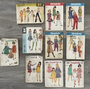 Konvolut 10 Schnittmuster Vintage 60er 70er Jahre Mädchen Größe 10 - Bild 1 von 11