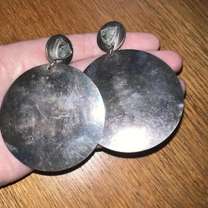 Vintage 1990s John Richmond Large Disc Clip on Earrings  - Picture 1 of 7