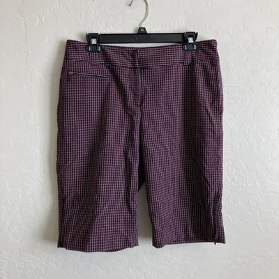 Sport Haley Golf Womens 10 Shorts Plaid Check Bermuda Preppy Pockets Waist 34 Foto 1 de 4