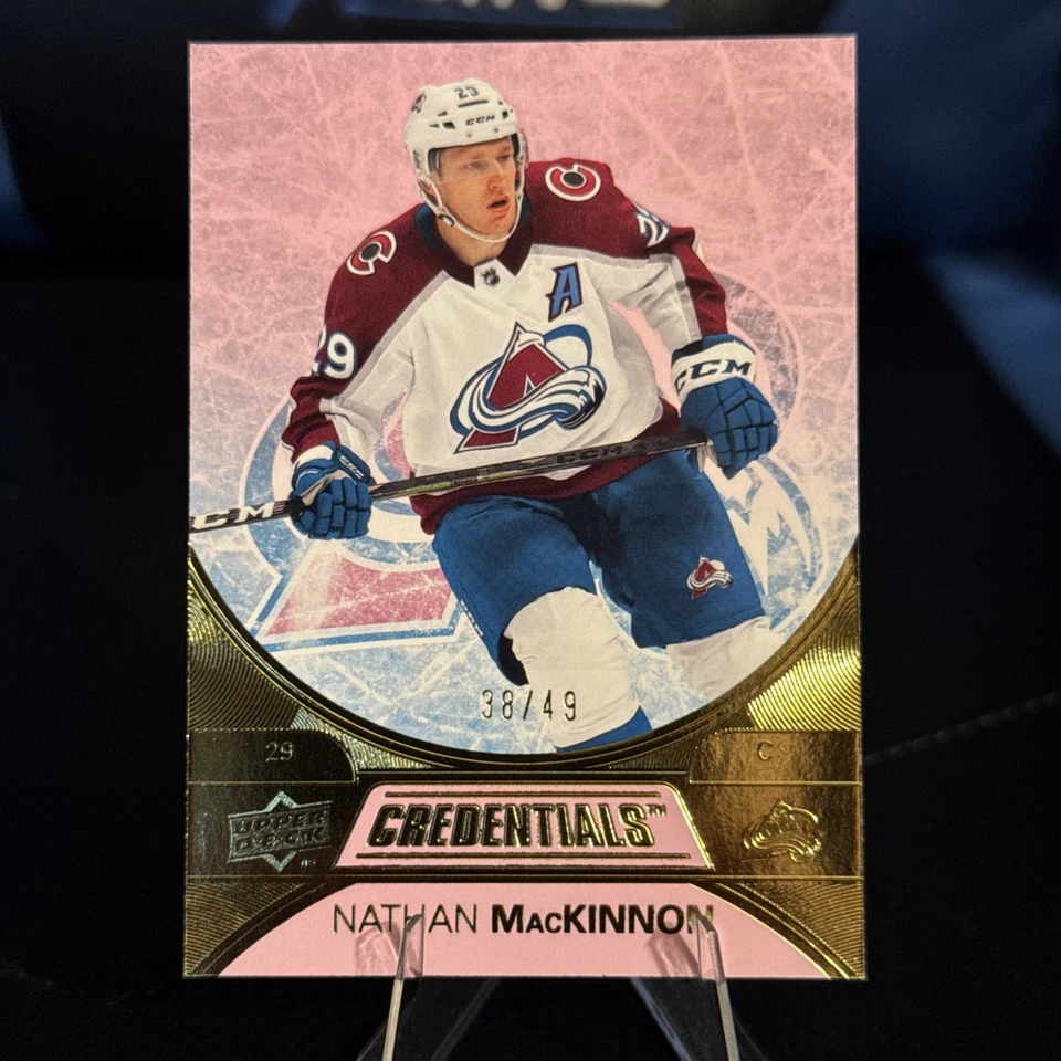 2021-22 Upper Deck Credentials - Nathan MacKinnon #4 Pink /49 - Image 1 of 4
