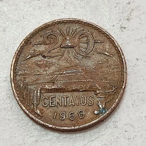 MÉXICO 🇲🇽 TWENTY (20) CENTAVOS COIN 1966 - Picture 1 of 2