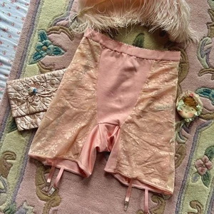 Deadstock Current Mood Pink Mesh Lace Girdle Shorts, Labeled XXL, Fits L-XL - Picture 1 of 6