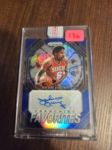 2023-24 Prizm Julius Erving Auto Franchise Favorites Blue Prizm /49 76ers HOF - Picture 1 of 2