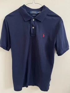 POLO RALPH LAUREN Boys Polo Shirt 14-16 Years Navy Cotton - Picture 1 of 2
