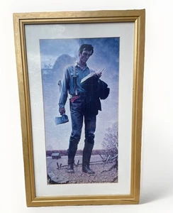 Norman Rockwell Abe Abraham Lincoln gerahmter Passepartout Kunstdruck - Bild 1 von 5