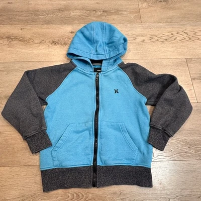 Hurley Zip Up Hoodie Blue Gray Size Small S 6-7 Boys Athletic Casual - Image 1 of 4
