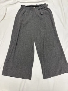 Zara Kids Gray Wide Leg Ribbed Pants Stretch Pull On Elastic Waist 11-12 152 - Picture 1 of 9