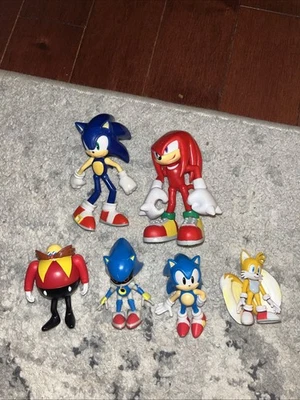 Lote de figuras de acción Jakks Pacific Sega Sonic The Hedgehog Knuckles Tails Metal Foto 1 de 3