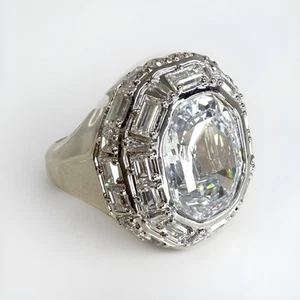 Swarovski Silver Tone Ring Mesmera Cocktail Octagon Cut Size 55 RRP £220 - Picture 1 of 8