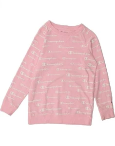 CHAMPION Girls Graphic Sweatshirt Jumper 11-12 Years Large Pink CZ64 - Picture 1 of 3