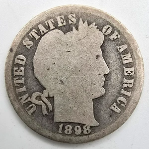 1898 P Barber Dime AG/G You Grade It! 90% Silver Type Coin Free Ship! - Picture 1 of 4