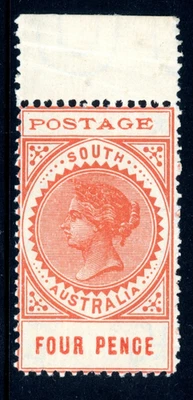 South Australia 1902 QV 4p Red Orange SG #209 MNH H53 - Image 1 of 4
