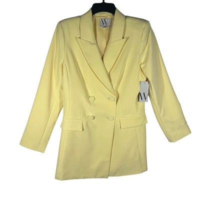 Worthington 黄色双排扣西装外套女式 8 码全新 — 第 1/4 张图片