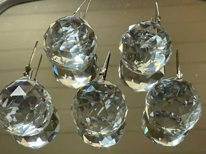 5 CHANDELIER CRYSTAL BALL Faceted Sphere Sun Catcher Rainbow Prism Parts K9 40mm - Picture 1 of 5