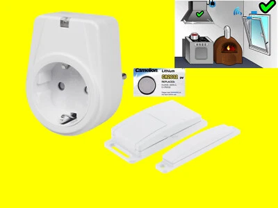 FUNK ABLUFTSTEUERUNG High-Tech POWER-Set Dunstabzug Haube Fensterkontaktschalter - Bild 1 von 4