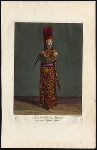 Antique Print-AGASSI-SWORDBEARER-SULTAN-OTTOMAN-TURKEY-Scotin-Vanmour-1715 - Picture 1 of 1