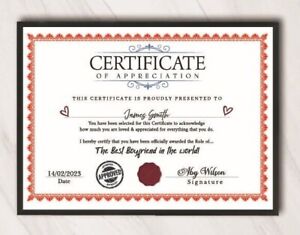 FRAMED MOTHERS DAY Novelty Gift Certificate For Mum Nanny wife SP67