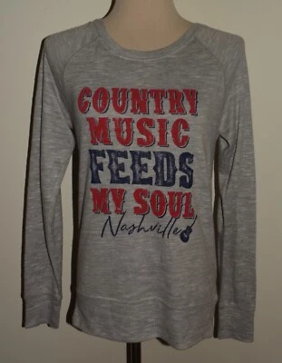 Nueva sudadera para mujer Camp David mediana cuello redondo música country Nashville Top Foto 1 de 3