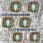 American Turquoise Buffalo Concho Saddle Set Con233-C-Sd-Set-2-Lbtq