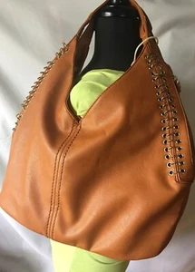 Bolso de Mano Imoshion Coñac con Cadena de Cuero Sintético y Ojales - Nuevo - Imagen 1 de 10