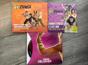 ZUMBA FITNESS + Live & Flat Abs + Arms 5 DVDs Total Body Transformation System!! - Picture 1 of 3