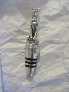 EDGAR BEREBI Bottle Topper Cat Silver Crystals Wine Cork LIMITED EDITION - Picture 1 of 2