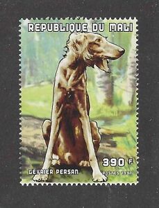 Dog Art Full Body Study Portrait Postage Stamp Saluki Mali Africa 1997 Mnh