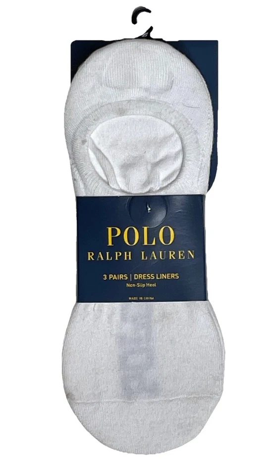 Meias Polo Ralph Lauren masculinas forro vestido ou tênis, 3-6 pares; tamanho do sapato 6-12,5 - Imagem 1 de 1