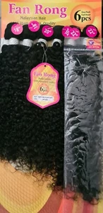 Fan Rong Malaysian Jerry Curl Human Hair 2*18/20/22'' with Closure 2*4 16'' - Picture 1 of 2