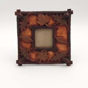 Acorns & Leaves 3D Design Brown Photo Frame Pictures Cabin Woods Fall Home Decor - Picture 1 of 11