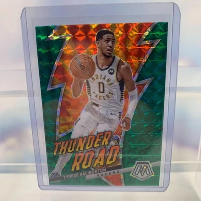 2022-23 Panini Mosaic Basketball Tyrese Haliburton Thunder Road Green Prizm #3 - Image 1 of 2