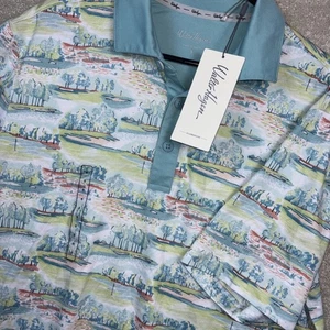 Walter Hagen Clubhouse Country Club Polo Men's Small White/Green New Retail $70 - Picture 1 of 7