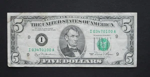 1981 $5/Minneapolis/ Federal Reserve Note/avg. circulation/F-1976I/very cool SN - Picture 1 of 8