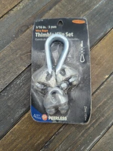Peerless 3/16" Wire Rope Thimble & Clip Set Zinc Light Duty - Picture 1 of 2