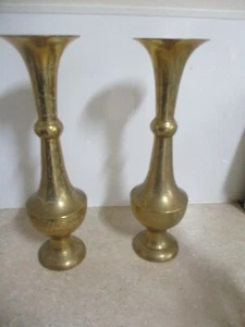 2 x Brass Vase 30cm Tall - Picture 1 of 1