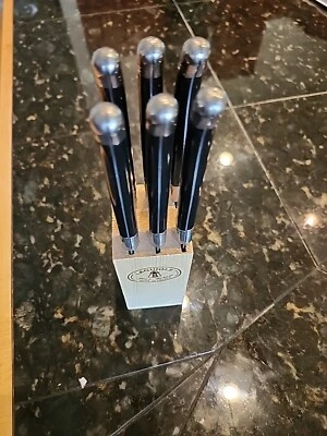 Lote de 6 cuchillos franceses Jean Dubost Laguiole para carne con bloque de cuchillos Foto 1 de 4