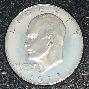 1973-S Eisenhower IKE Dollar PROOF 40% Silver - in Original U S Mint Plastic #F - Picture 1 of 3