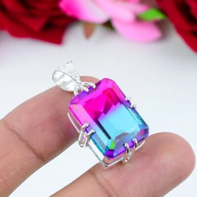 Schönheit Multi Turmalin 925 Sterling Silber Handgemacht Anhänger As- 91 - Bild 1 von 4