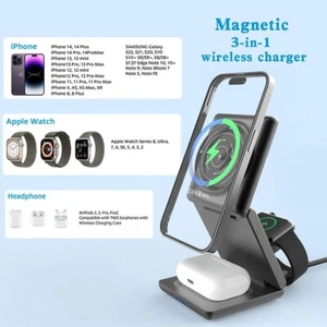 Wireless Charger,3 in 1 Wireless Charging Station for Apple Devices,15W Fast Wir - Zdjęcie 1 z 7