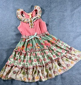 Matilda Jane Pink Button Ruffle Sundress Layers Size 8 - Picture 1 of 9