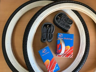 Miele K52 Moped Weißwand Reifen SET 2 1/4 x 19 Mofa Moped Weissband 23 x 2,25