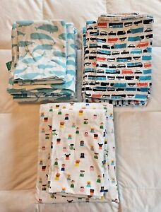 Target Pillowfort Full Size Sheets / Kids Whales Cars / 100% Cotton THREE SETS 