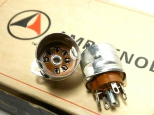 7 Pin Amphenol USA Brown Micanol Miniature Tube Socket B7G NOS Shield Military - Picture 1 of 2