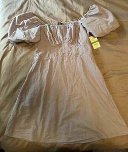WOMAN’S SIZE LARGE BLUE VERY J SHORT SLEEVED COTTON SUNDRESS NEW WITH TAGS - Picture 1 of 4