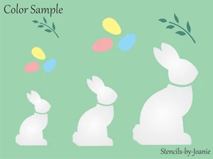Joanie Plantilla Conejo de Pascua Primavera Sauce Rama Huevo Artesanía de Temporada Hágalo usted mismo Letrero de Arte - Imagen 1 de 8