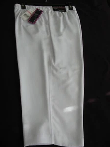 Kim Rogers Women’s White Elastic Waist W/Pocket Pull On Capri Crop Pant 10P New - Picture 1 of 12