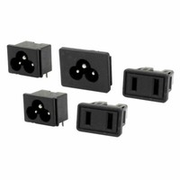 2 Pcs PCB Mount US Plug 3 Pcs Male Plug IEC320 C6 AC Power Inlet Socket